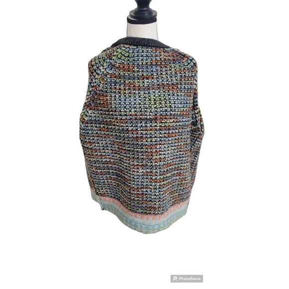 Handmade Multi-Color Raised Acrylic Zipped Cardigan Sweater Size XL - 1XL - Picture 5 of 5